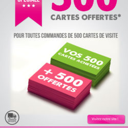 PROMO 500 CARTES DE VISITES = 500 CARTES DE VISITES OFFERTES