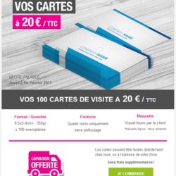 promotion carte de visites 20 euros